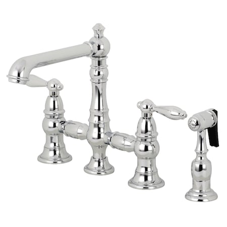Kingston Brass KS7271ALBS Kitchen Faucet W/ Side Sprayer, Polished Chrome KS7271ALBS